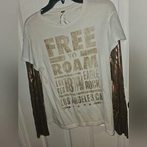 Free people size xs sequin sleeve top